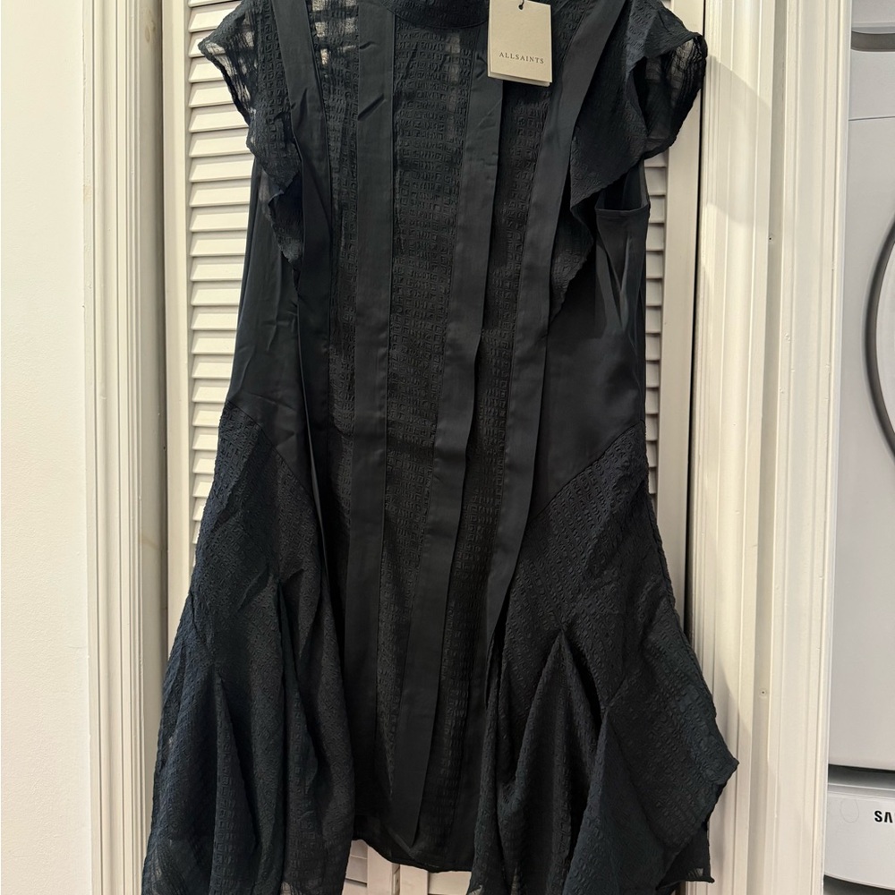 All Saints Textured Black Top